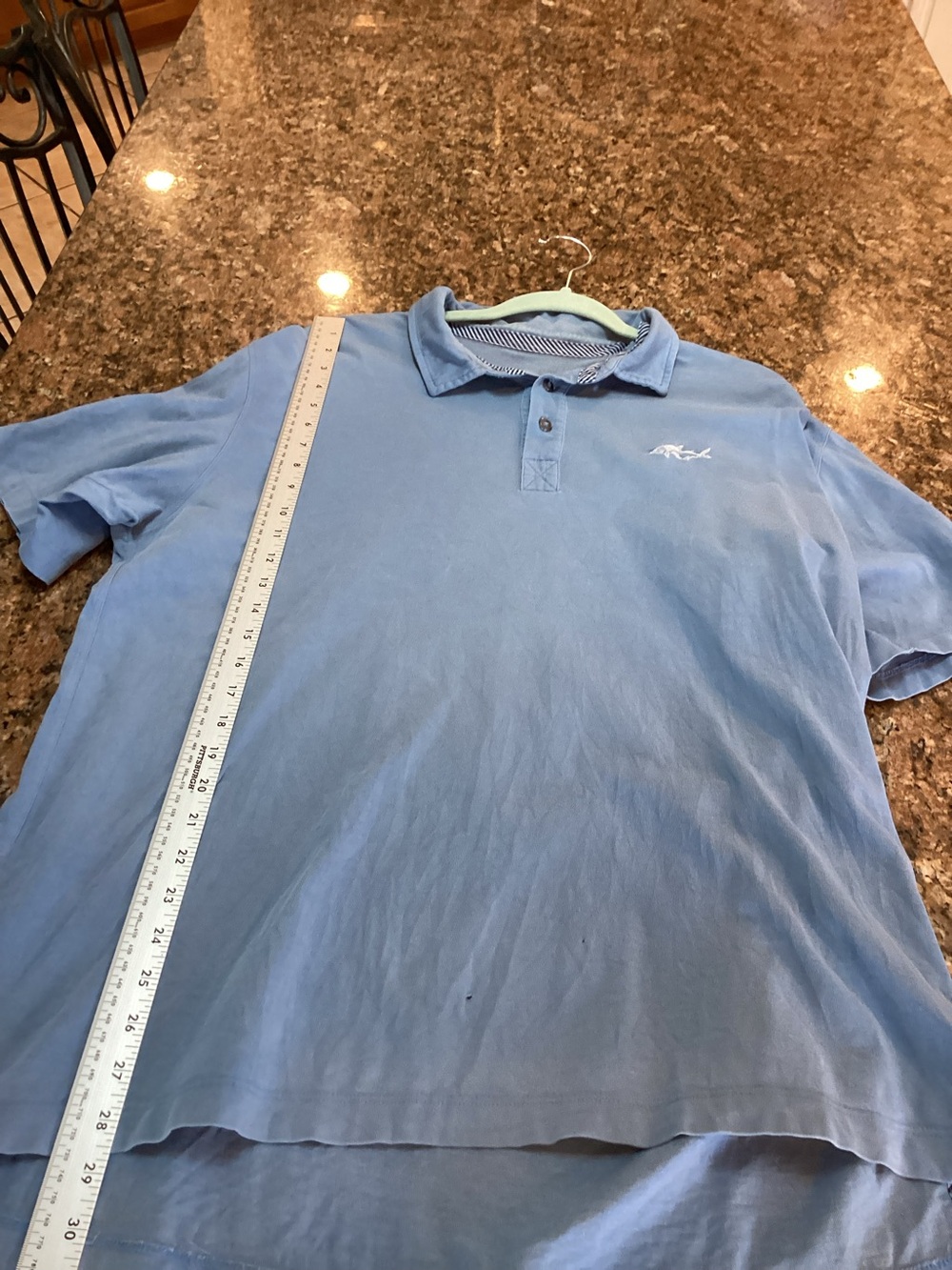 Orvis ,Sky Blue ,Polo with Embroidered Fish Logo, Size Large